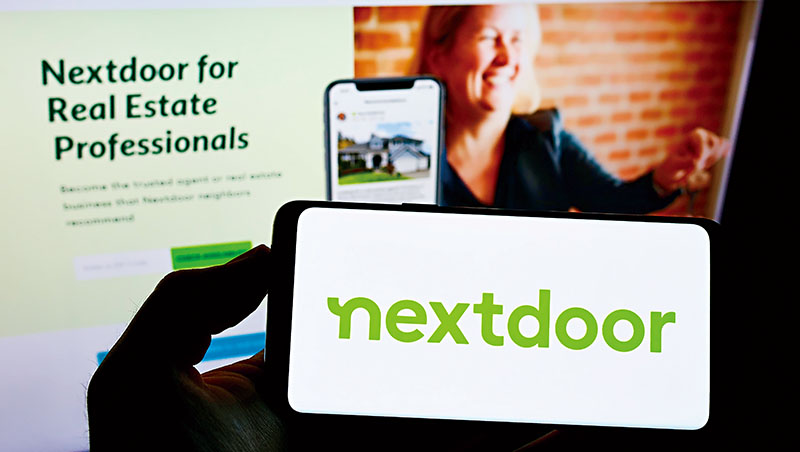 與一般社群媒體不一樣，Nextdoor目的是用平台服務連結地理上鄰近的社區居民